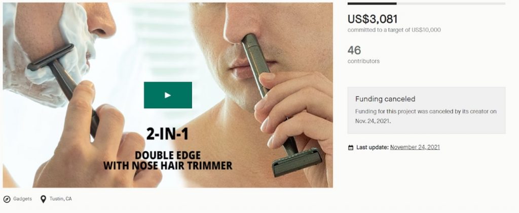 double edge with nose hair trimmer