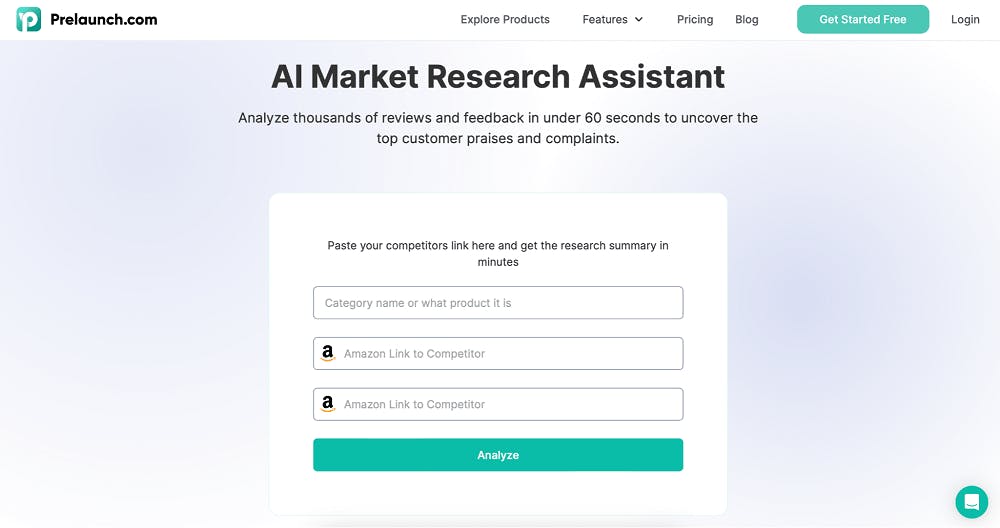 Prelaunch AI Market Research Assistant