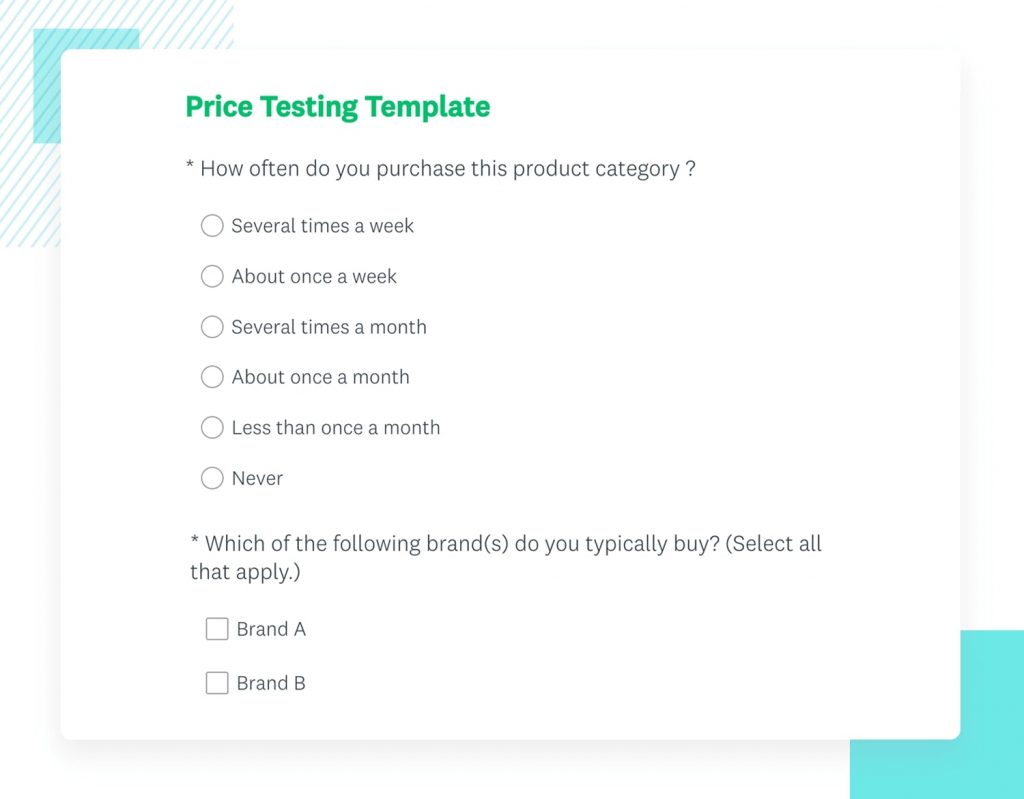 price testing template