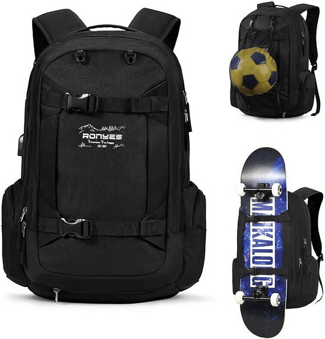 ronyes skateboard backpack